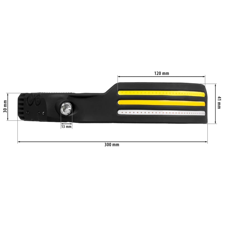 LED Dimmerabile ricaricabile lampada da testa con sensore e luce rossa 4xLED/5V IP44 300 lucente 1200 mAh