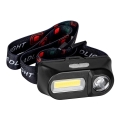 Lampada frontale ricaricabile a LED dimmerabile 2xLED/5V IP44 210 lm 2000 mAh