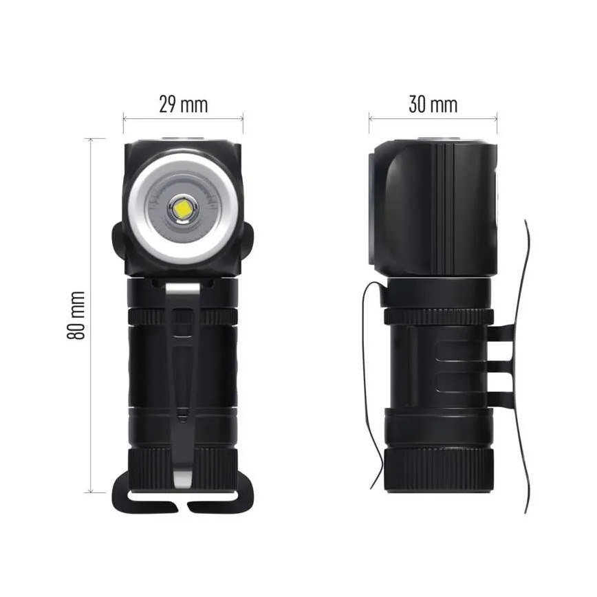 Lampada frontale ricaricabile a LED dimmerabile / 800 mAh, 3,7 V