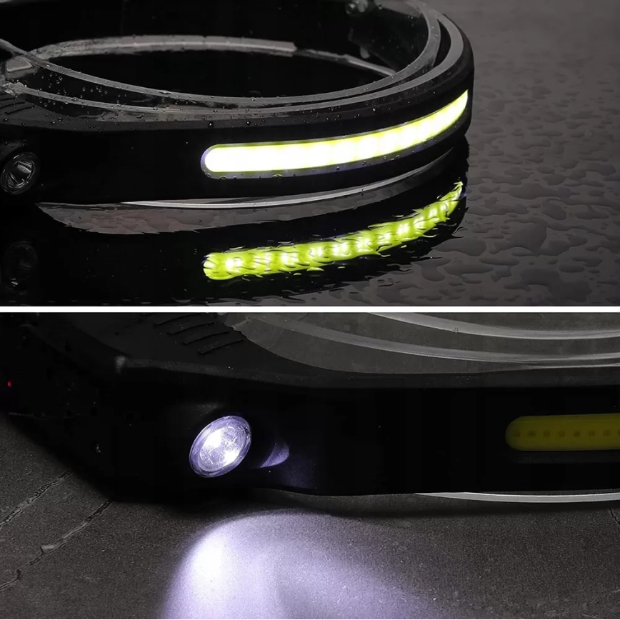 Lampada frontale ricaricabile a LED dimmerabile con sensore 2xLED/5V IP44 350 shiny 1200 mAh