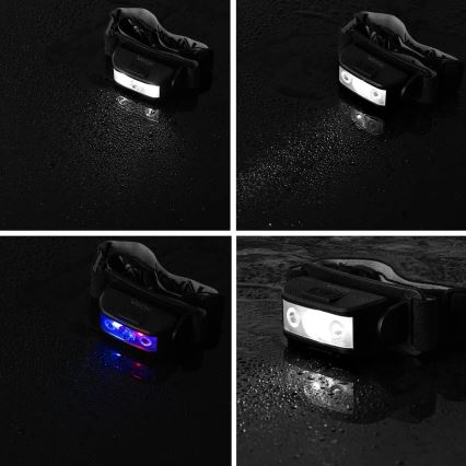 Lampada frontale ricaricabile dimmerabile a LED 3xLED/5V IPX4 100 shiny 1200 mAh