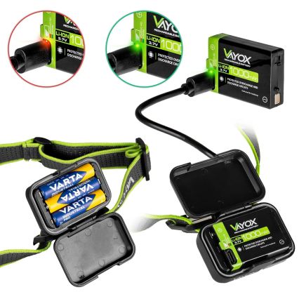 Lampada frontale ricaricabile LED dimmerabile LED/10W/5V/3xAAA IP66 800 lm 1000 mAh