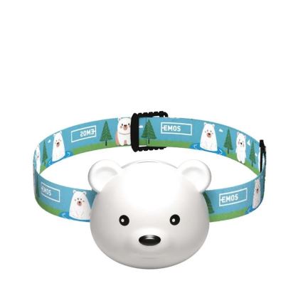 Lampada frontale ricaricabile LED/USB 500 mAh a forma di orso