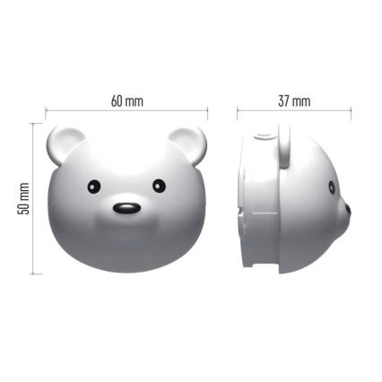 Lampada frontale ricaricabile LED/USB 500 mAh a forma di orso