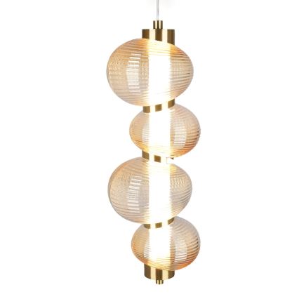 Lampada LED a sospensione con cavo BOLLA LED/17W/230V Ø 16 cm oro/beige fumé