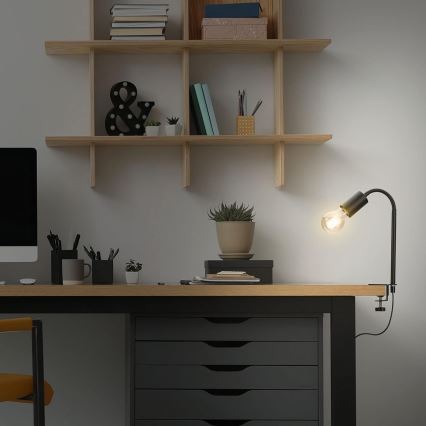 Lampada LED con clip 1xE27/4,2W/230V 2700K nera