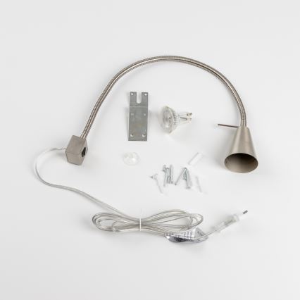 Lampada LED con clip 1xGU10/4,7W/230V cromo satinato