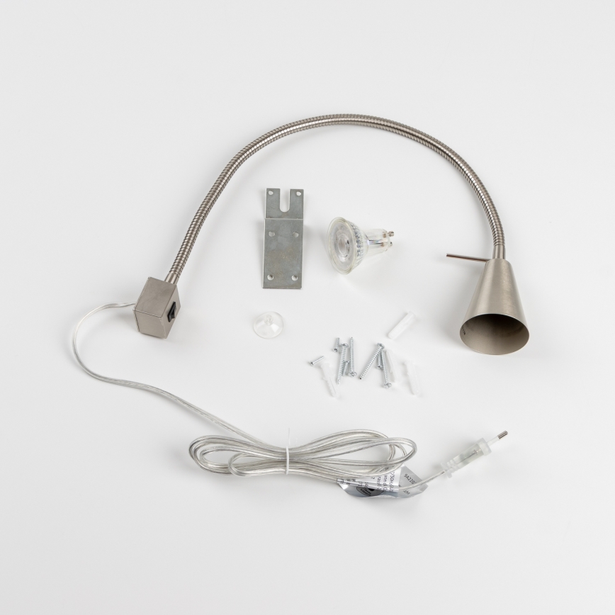 Lampada LED con clip 1xGU10/4,7W/230V cromo satinato