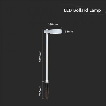 Lampada LED da esterno, 7W, 230V, 4000K, IP65, bianca, 102 cm
