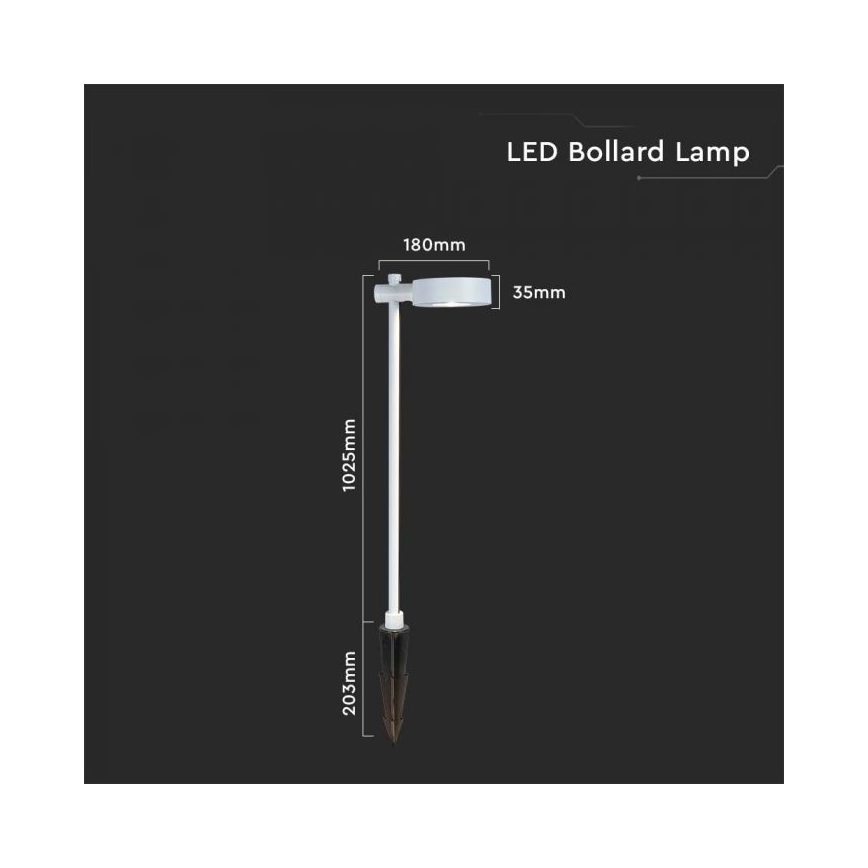Lampada LED da esterno, 7W, 230V, 4000K, IP65, bianca, 102 cm