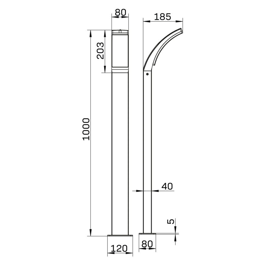 Lampada LED da esterno AMY LED/12W/230V 100 cm IP44 nero