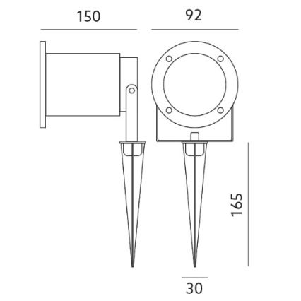 Lampada LED da esterno BLAKE 2 GU10/6W/230V IP65
