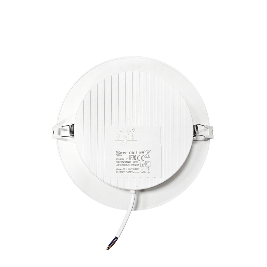 Lampada LED da incasso CIRCLE LED/18W/230V 4000K diametro 22 cm bianco