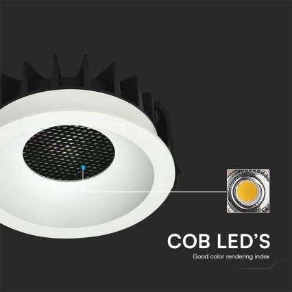 Lampada LED da incasso LED/12W/230V 3000/4000/6400K ø 8,6 cm bianco
