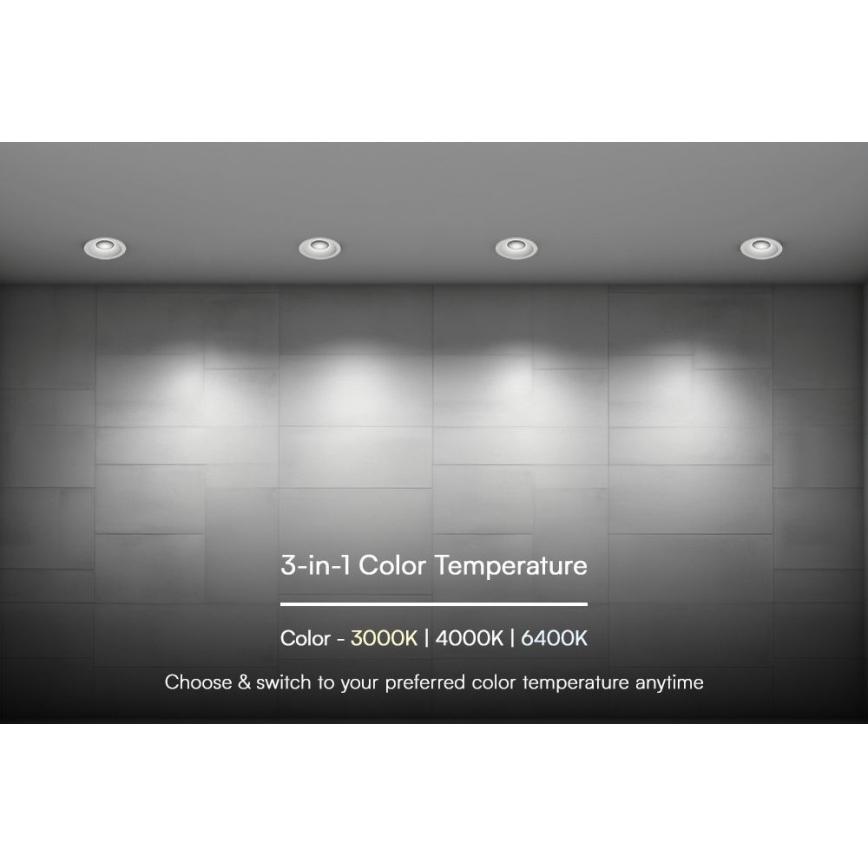 Lampada LED da incasso LED/18W/230V 3000/4000/6400K diametro 10,6 cm bianco