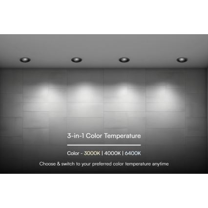 Lampada LED da incasso LED/18W/230V 3000/4000/6400K ø 10,6 cm nero