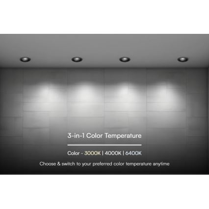 Lampada LED da incasso LED/24W/230V 3000/4000/6400K ø 13,5 cm nero