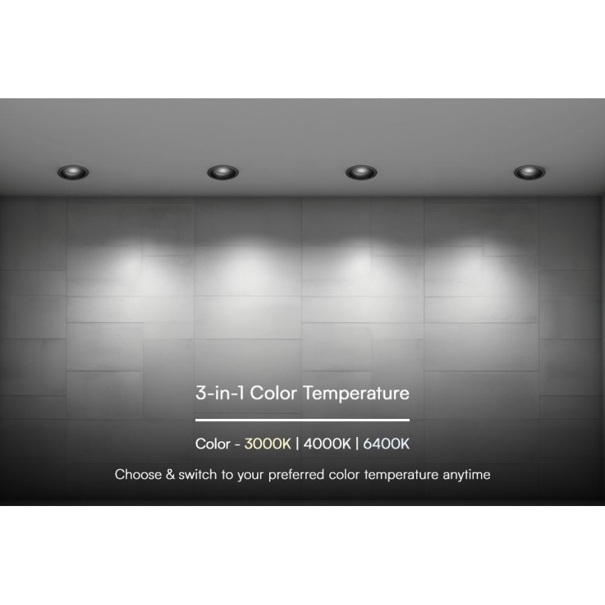 Lampada LED da incasso LED/24W/230V 3000/4000/6400K ø 13,5 cm nero