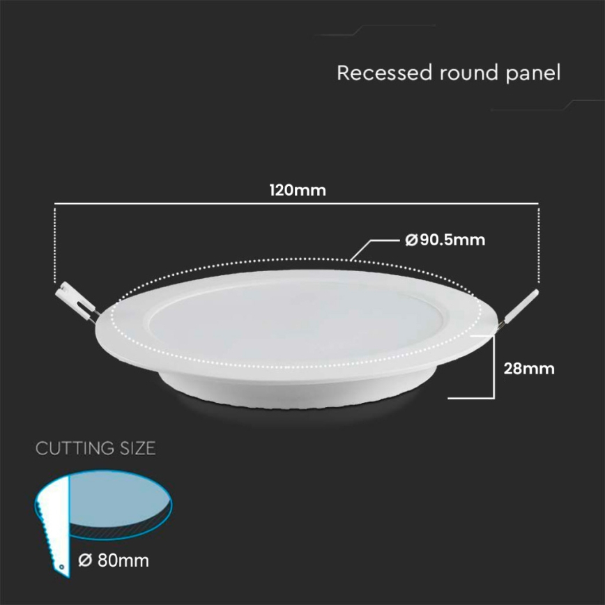 Lampada LED da incasso LED/3W/230V diametro 9,5 cm 3000K bianco