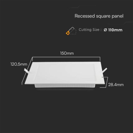 Lampada LED da incasso LED/6W/230V 12x12 cm 4000K bianco