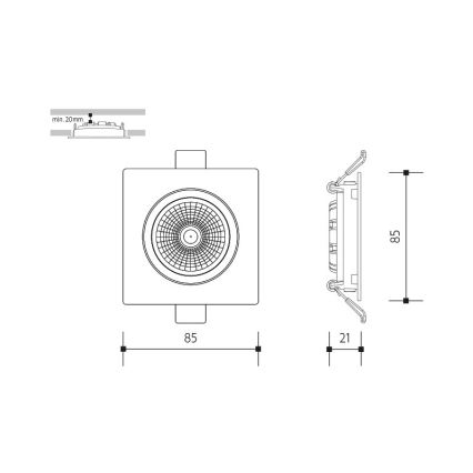 Lampada LED da incasso LED/6W/230V 3000K 8,5x8,5 cm bianco