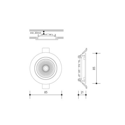 Lampada LED da incasso LED/6W/230V 3000K diametro 8,5 cm bianco