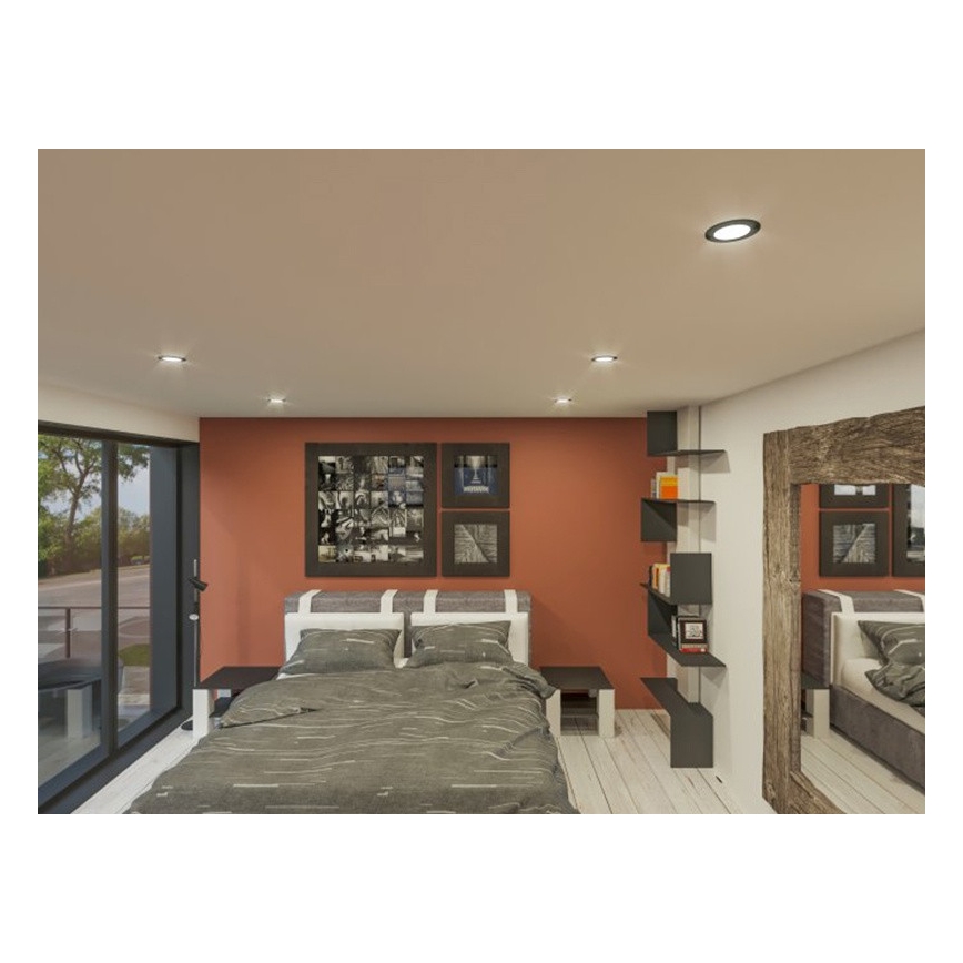 Lampada LED da incasso LED/6W/230V 3000K diametro 8,5 cm nero