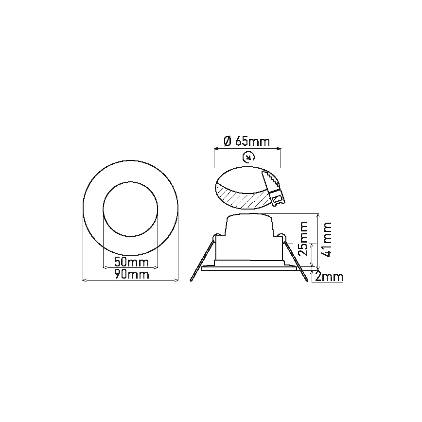 Lampada LED da incasso per bagni BONO LED/7W/230V 3000K IP65 bianco