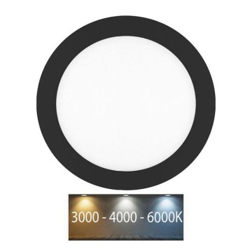 Lampada LED da incasso per bagni LADA LED/12W/230V 3000/4000/6000K diametro 17 cm IP44 nero