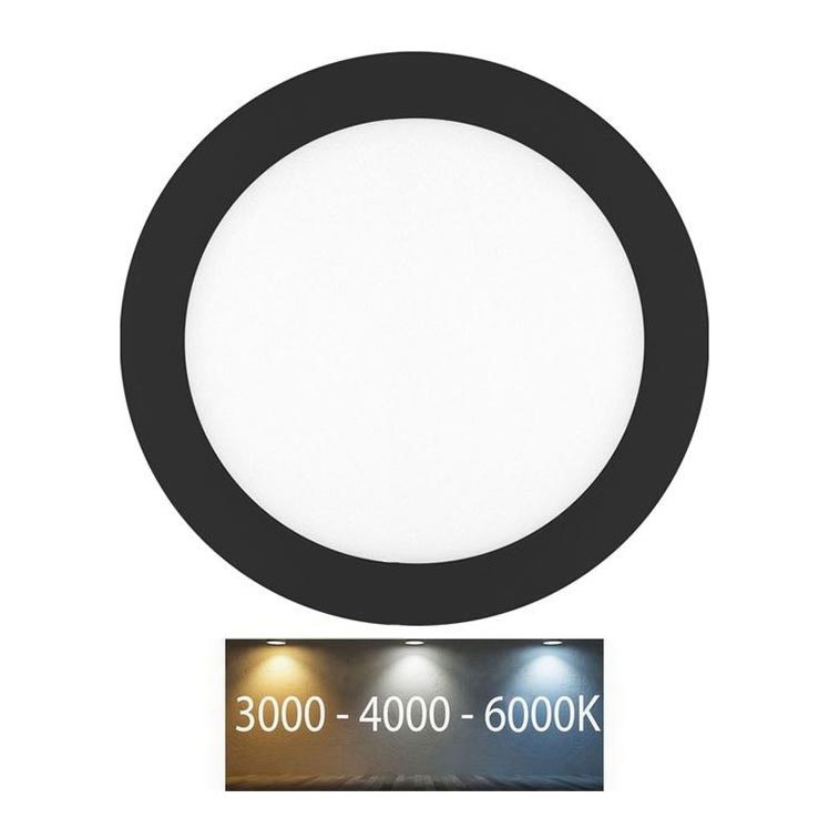 Lampada LED da incasso per bagni LADA LED/12W/230V 3000/4000/6000K diametro 17 cm IP44 nero