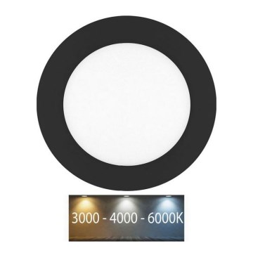 Lampada LED da incasso per bagni LADA LED/6W/230V 3000/4000/6000K diametro 12 cm IP44 nero