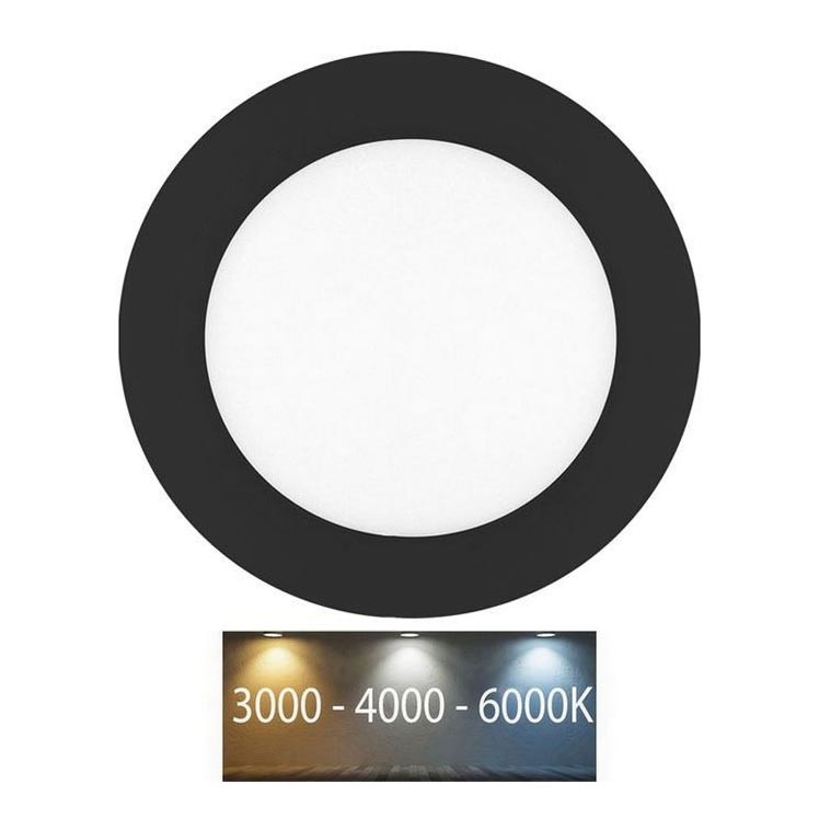Lampada LED da incasso per bagni LADA LED/6W/230V 3000/4000/6000K diametro 12 cm IP44 nero