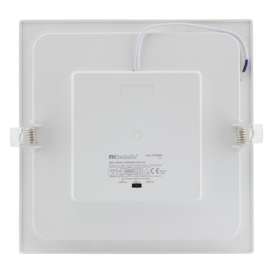 Lampada LED da incasso per bagni LED/18W/230V 3000/4000/6000K IP44