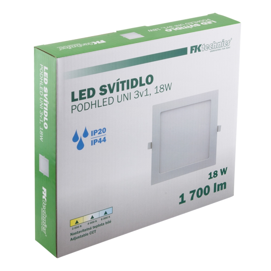 Lampada LED da incasso per bagni LED/18W/230V 3000/4000/6000K IP44
