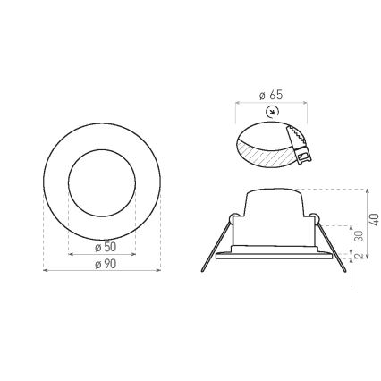 Lampada LED da incasso per bagni BONO LED/5W/230V 3000K IP65 bianco