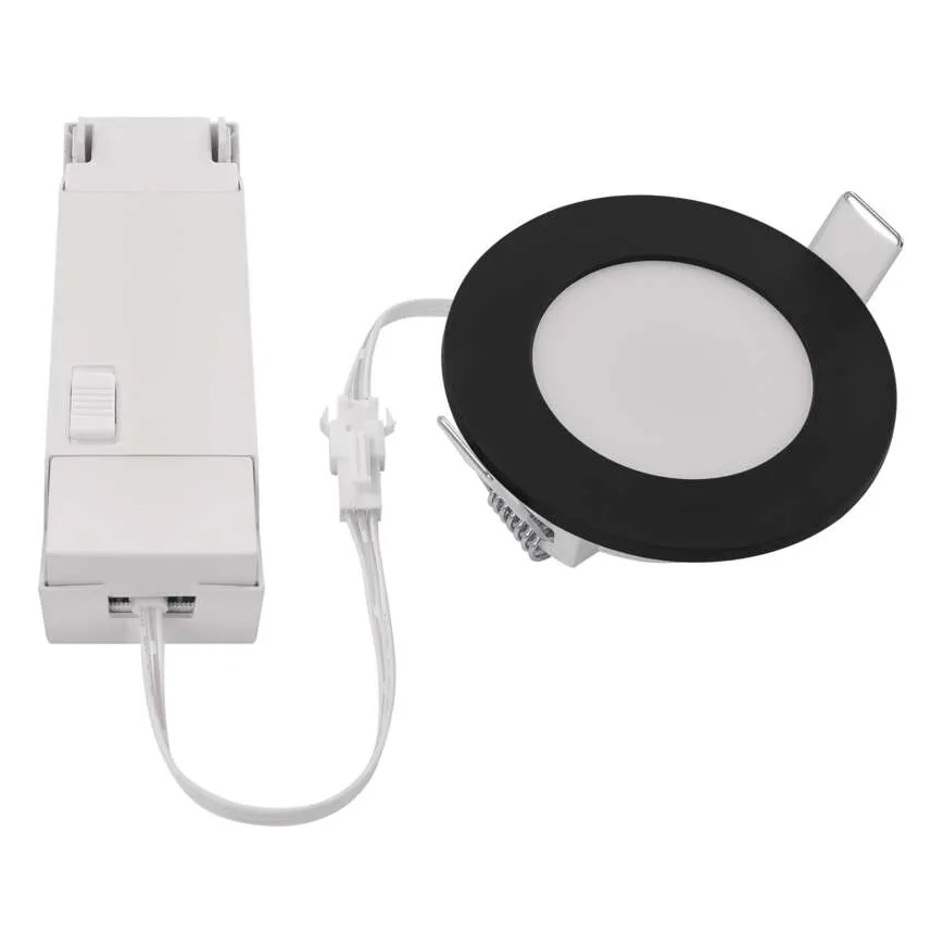 Lampada LED da incasso per bagni LORI LED/4,5W/230V IP65 2700/4000K diametro 8,5 cm nero