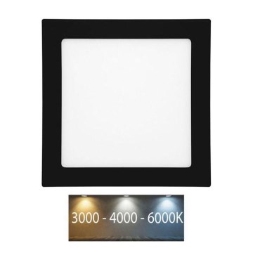 Lampada LED da incasso per bagni RAFA LED/12W/230V 3000/4000/6000K 17x17 cm IP44 nero