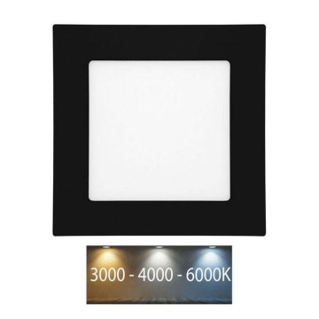 Lampada LED da incasso per bagni RAFA LED/6W/230V 3000/4000/6000K 12x12 cm IP44 nero