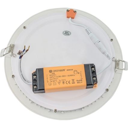 Lampada LED da incasso per bagni VEGA LED/24W/230V 3800K diametro 29,8 cm IP44
