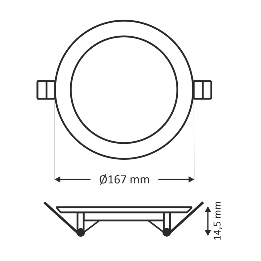 Lampada LED da incasso QTEC LED/12W/230V 6500K diametro 16,7 cm