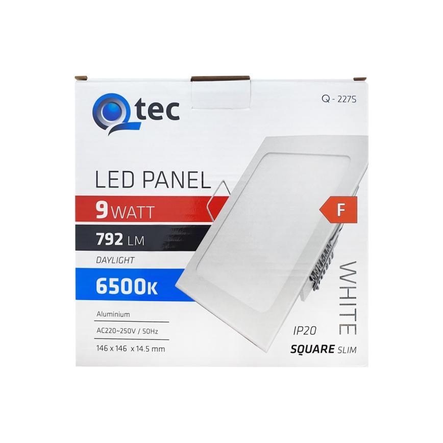 Lampada LED da incasso QTEC LED/9W/230V 6500K 14,6x14,6 cm