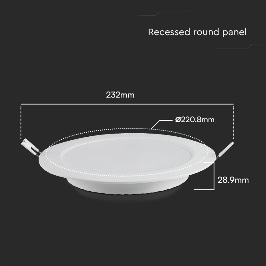 Lampada LED da incasso SAMSUNG CHIP LED/18W/230V 3000K diametro 22 cm bianco