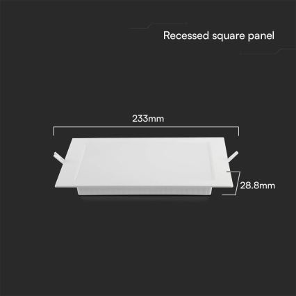Lampada LED da incasso SAMSUNG CHIP LED/18W/230V 6500K 22x22 cm bianco