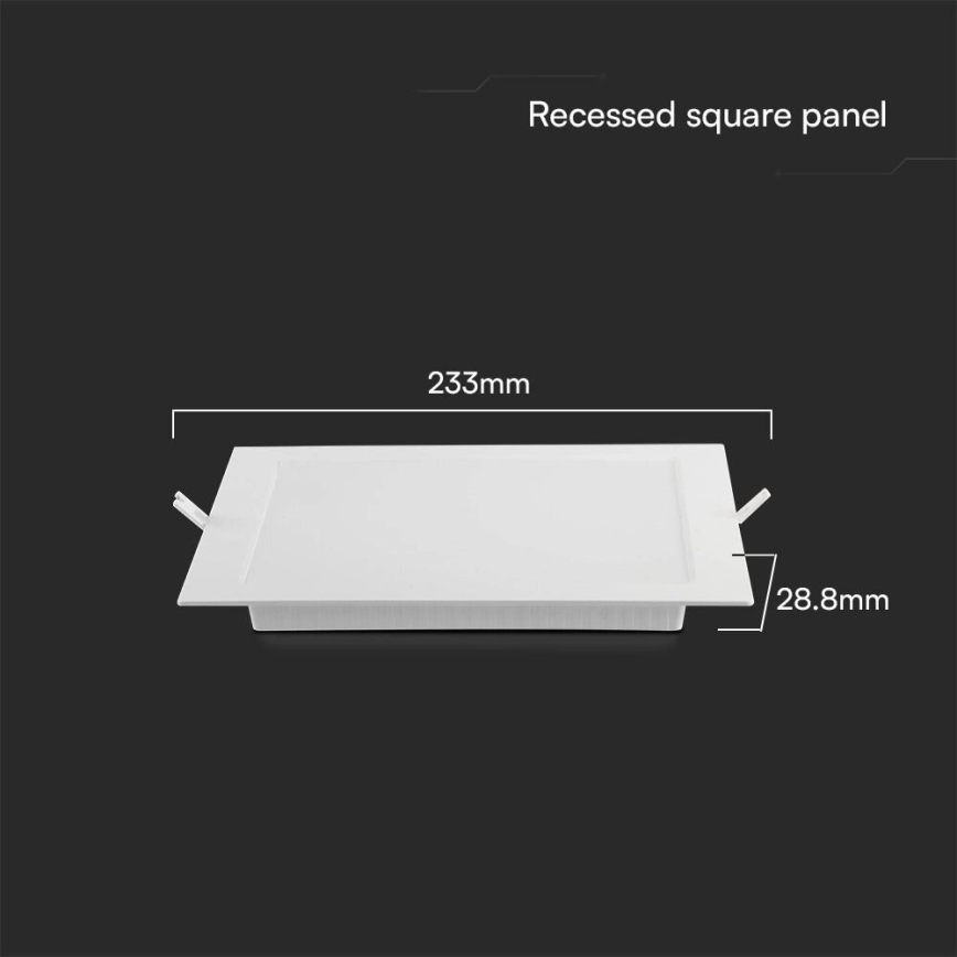Lampada LED da incasso SAMSUNG CHIP LED/18W/230V 6500K 22x22 cm bianco