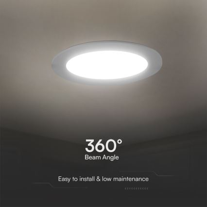 Lampada LED da incasso SAMSUNG CHIP LED/18W/230V 6500K diametro 22 cm bianco