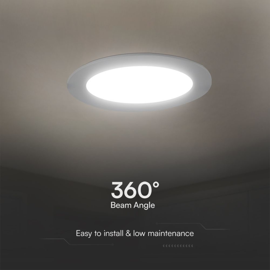 Lampada LED da incasso SAMSUNG CHIP LED/18W/230V 6500K diametro 22 cm bianco
