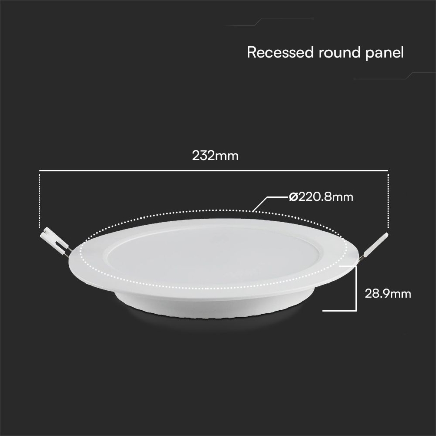 Lampada LED da incasso SAMSUNG CHIP LED/18W/230V 6500K diametro 22 cm bianco
