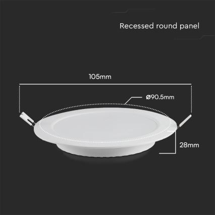 Lampada LED da incasso SAMSUNG CHIP LED/3W/230V 3000K diametro 9,5 cm bianco