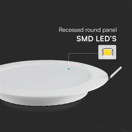 Lampada LED da incasso SAMSUNG CHIP LED/6W/230V 4000K diametro 12 cm bianco