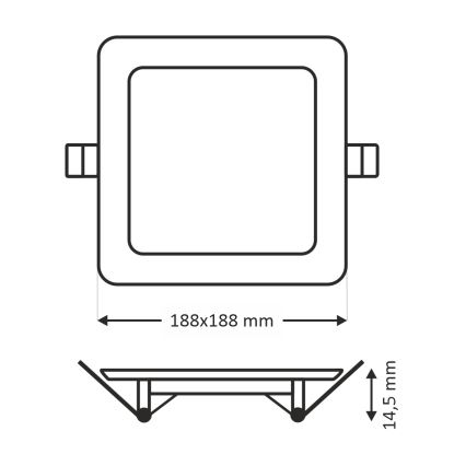 Lampada LED da incasso SQUARE LED/15W/230V 6500K 18,8x18,8 cm bianco
